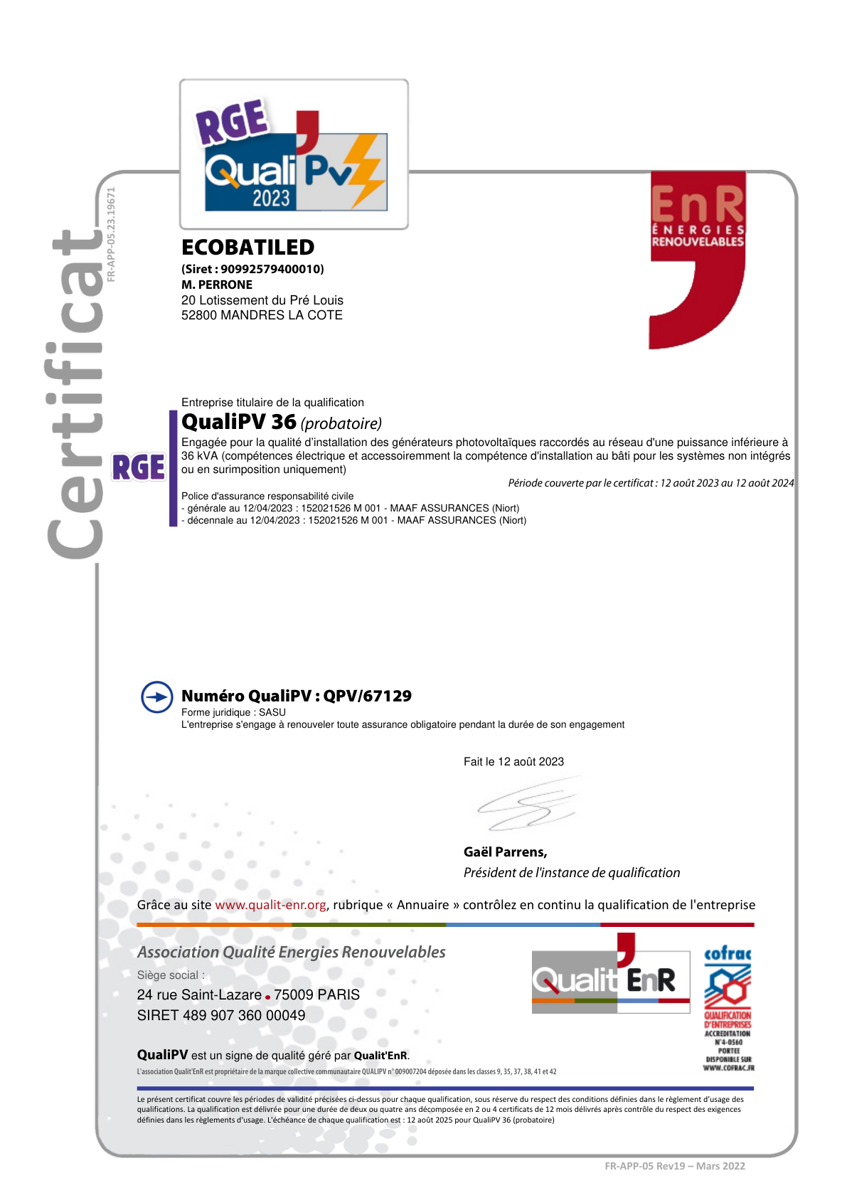 Attestation QualiPV 36 (2023-2024)
